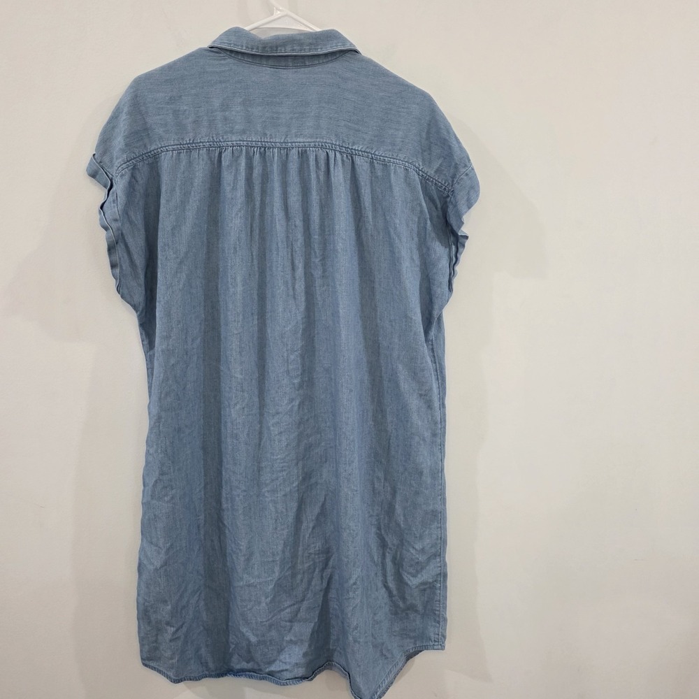 Old Navy Womens Shirt Dress Size XL Chambray Blue Coastal Euro Summer - Picture 5 of 8